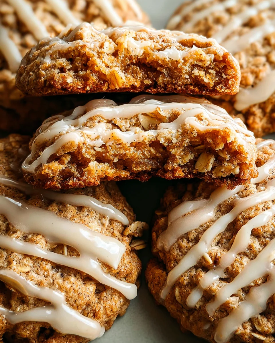 Seriously Thick & Chewy Chai Oatmeal Cookies with Maple Glaze