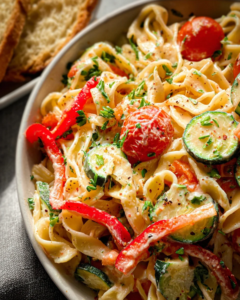 Vegan Pasta Primavera with Creamy Garlic Cashew Sauce 23 Vegan