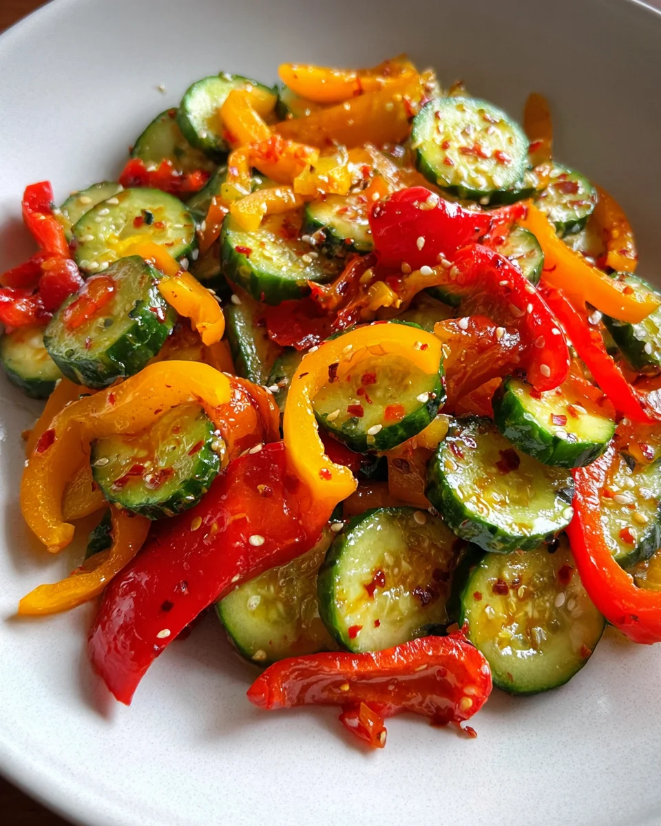Viral TikTok Cucumber & Bell Pepper Salad 14 Viral
