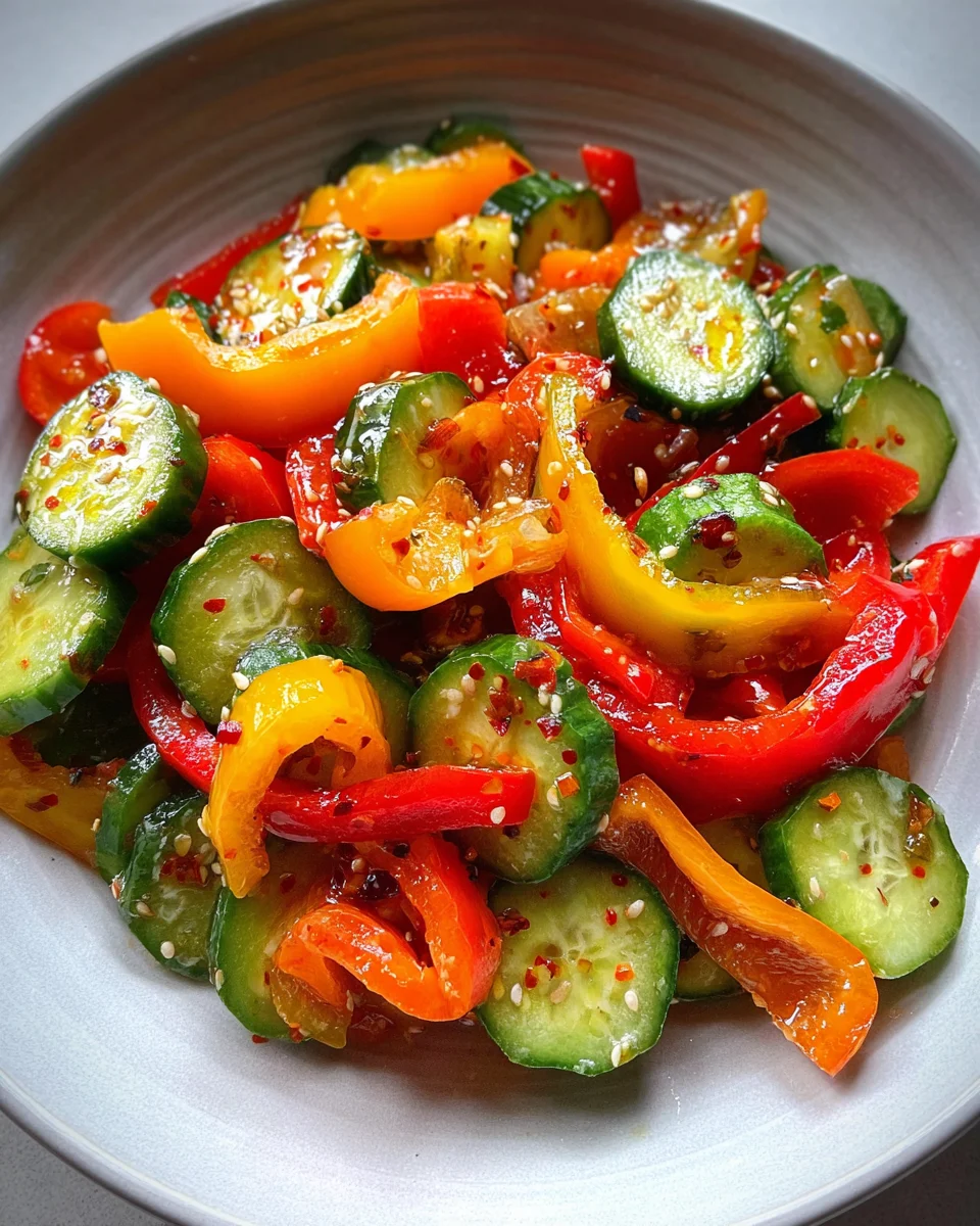 Viral TikTok Cucumber & Bell Pepper Salad 15 Viral