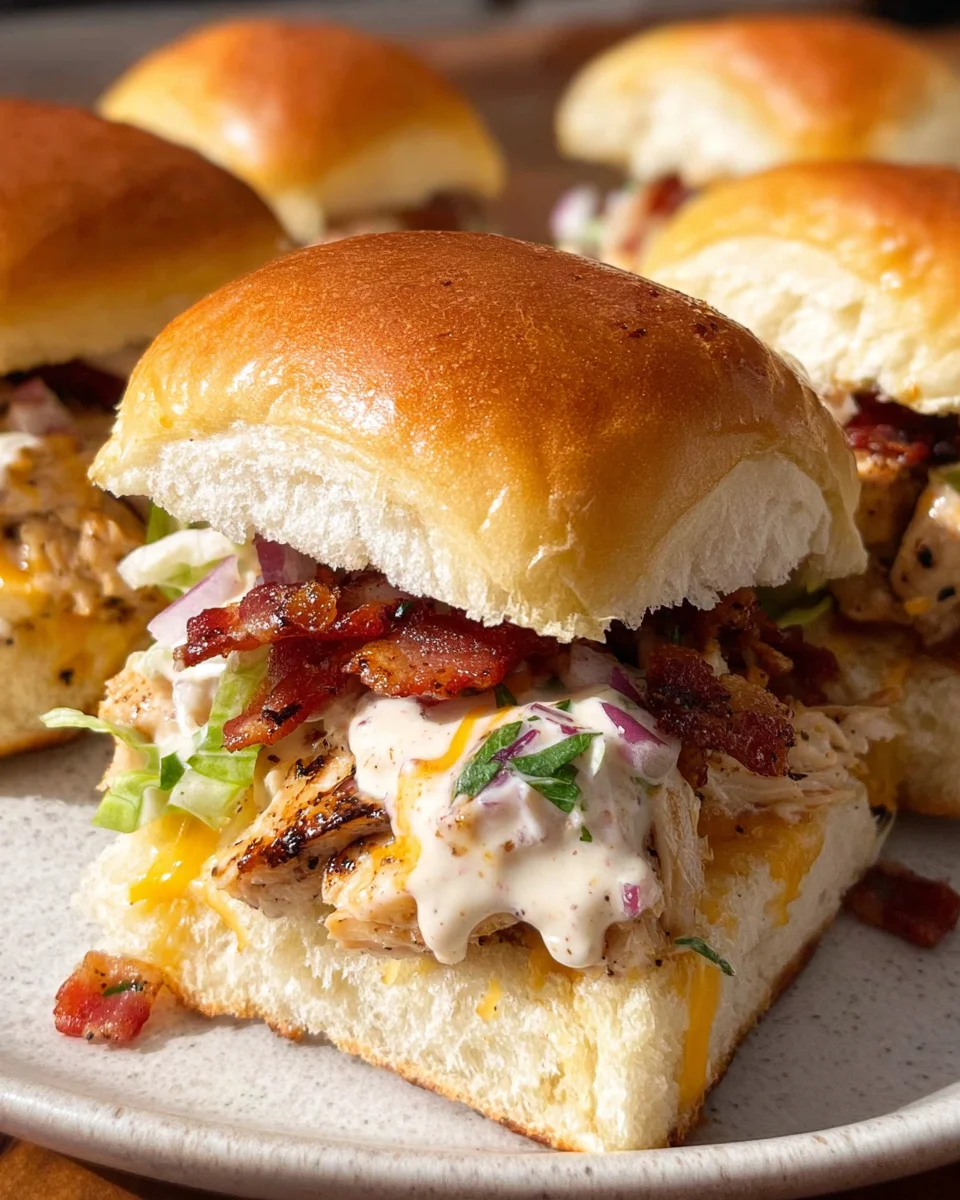 Bacon Ranch BBQ Chicken Sliders 19 Bacon