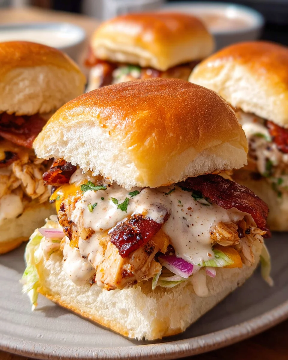 Bacon Ranch BBQ Chicken Sliders 20 Bacon