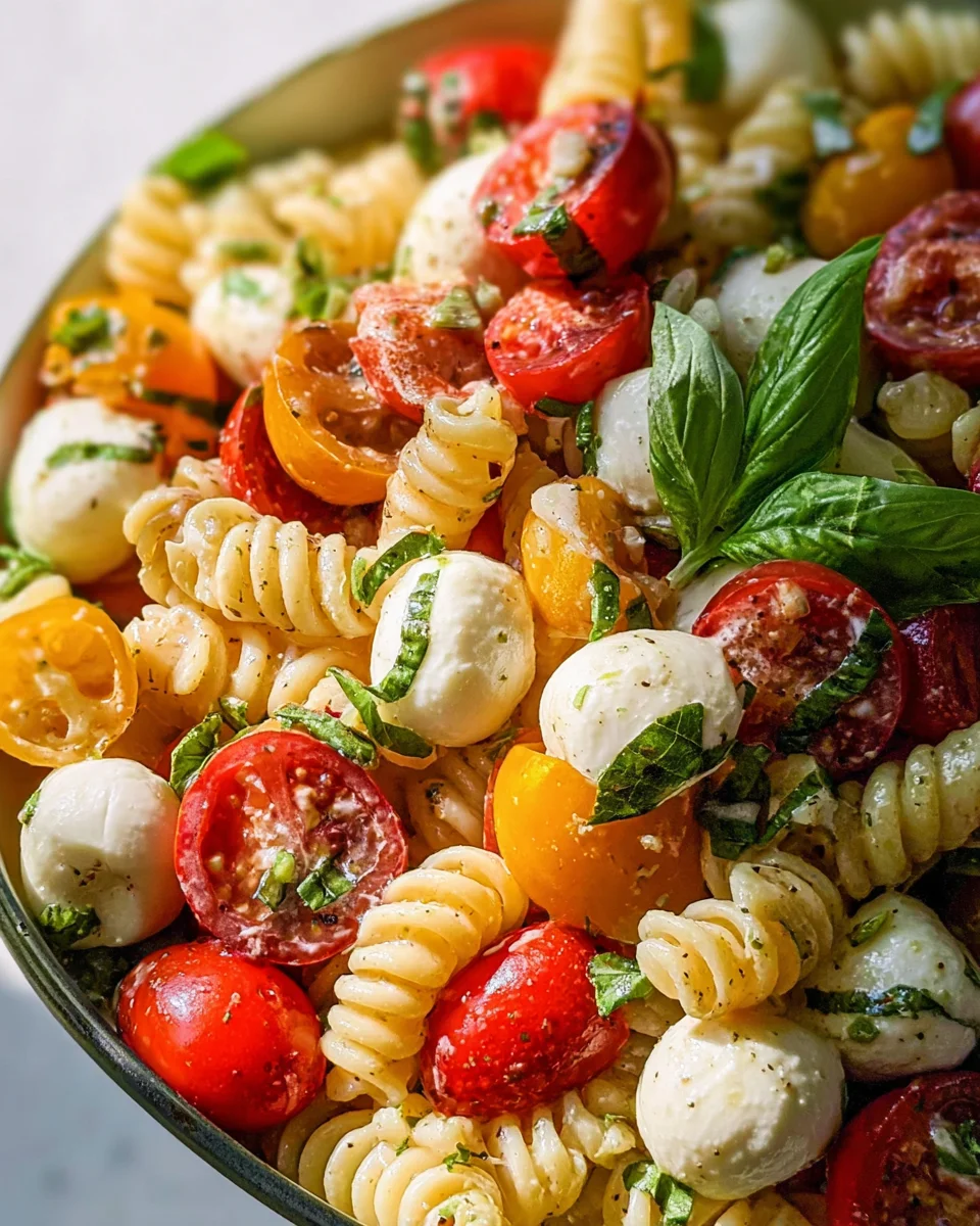 Creamy Caprese Pasta Salad