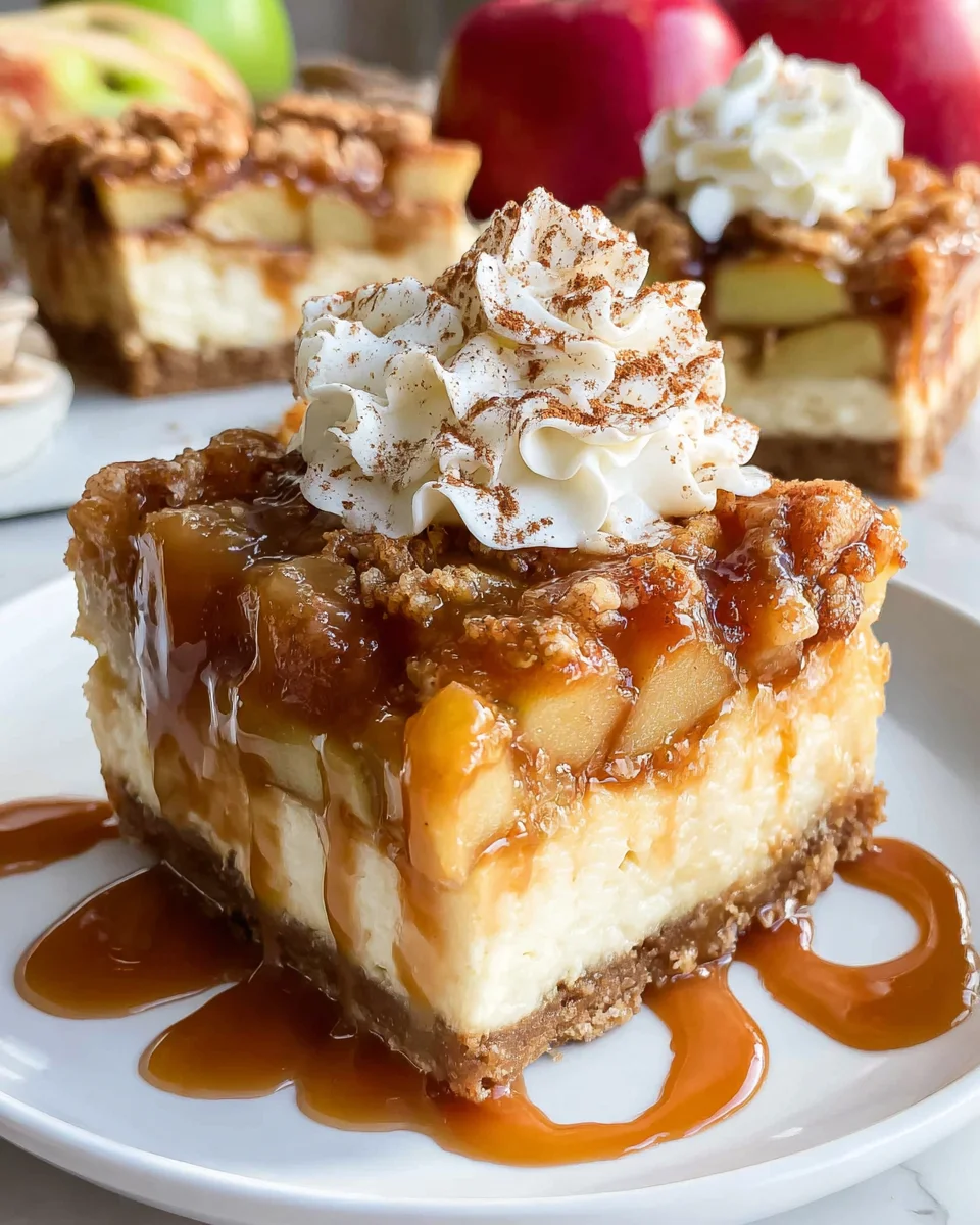Easy Caramel Apple Cheesecake Bars