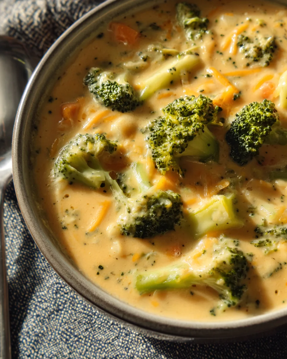 High Protein Broccoli Cheddar Soup