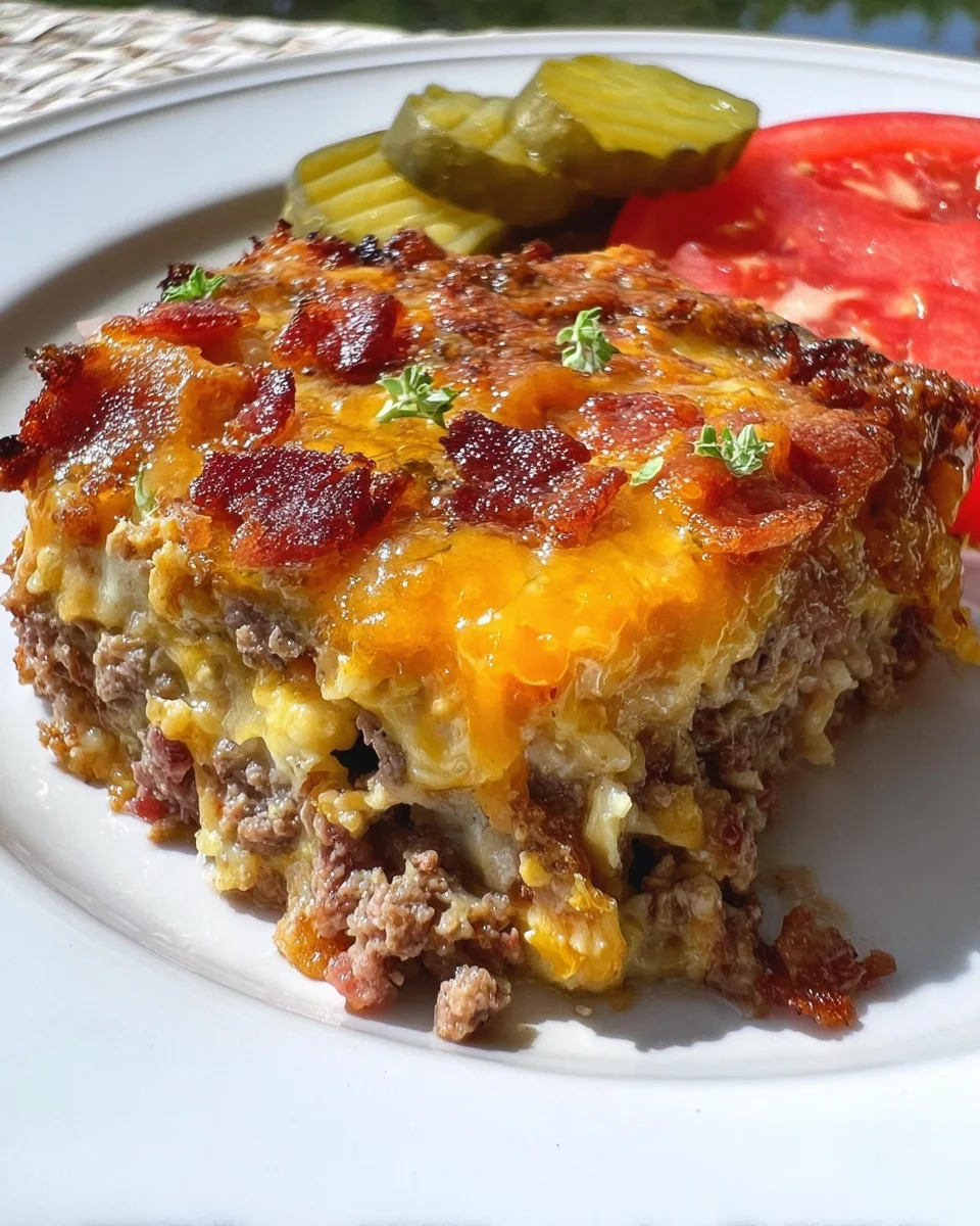 Low-Carb Bacon Cheeseburger Casserole