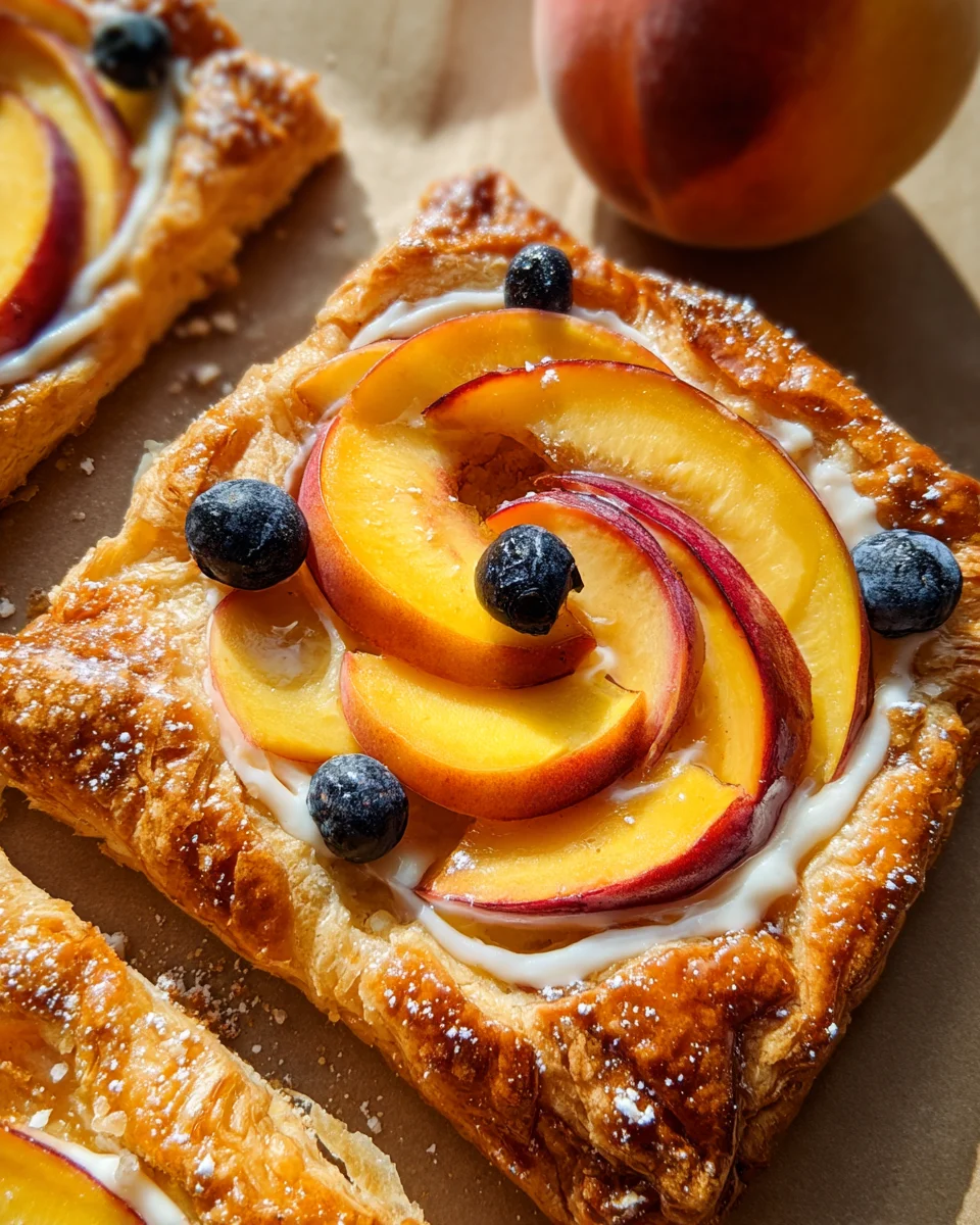 Peaches and Cream Puff Pastry Tart 18 Peaches