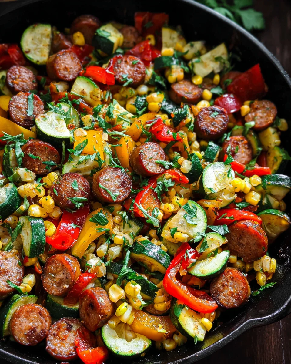 Sausage and Veggies Skillet - 30 Minute, One-Pan Meal