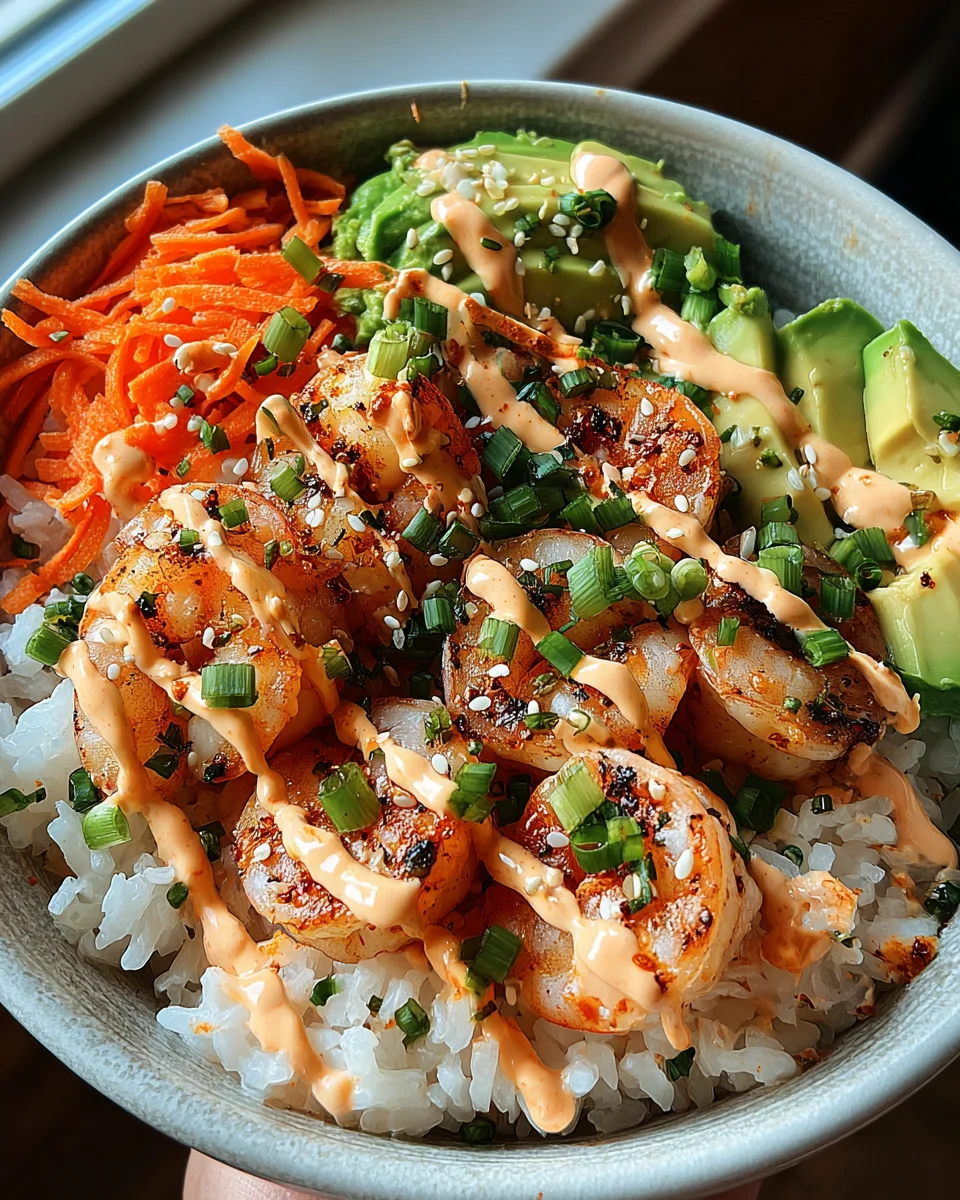 Shrimp Rice Bowls with Spicy Mayo