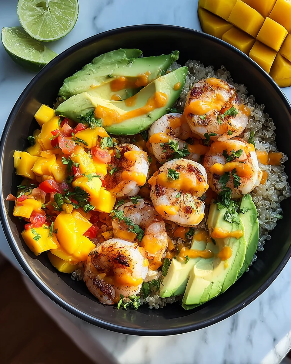Shrimp and Avocado Bowls with Mango Salsa & Lime-Chili Sauce 19 Shrimp