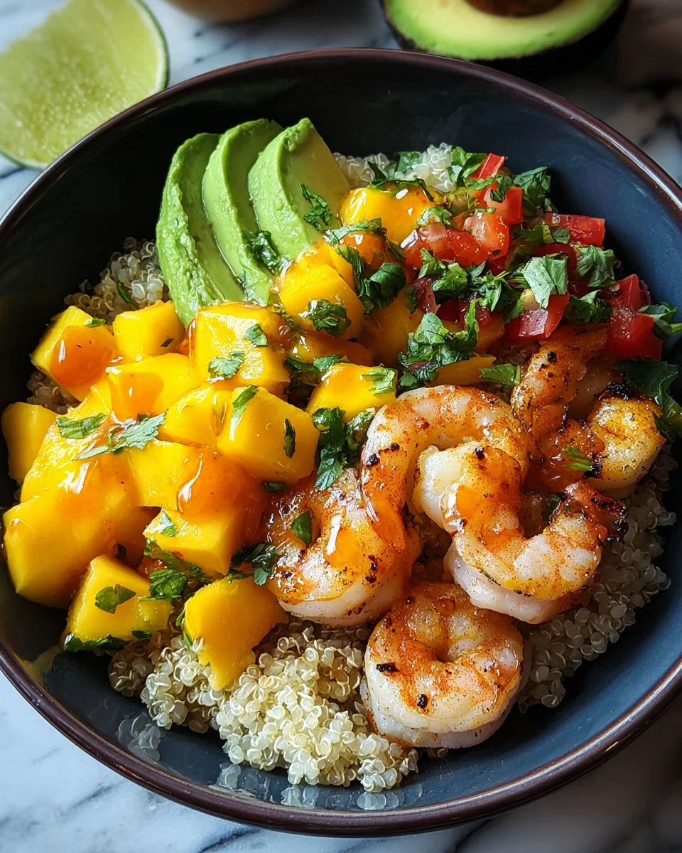 Shrimp and Avocado Bowls with Mango Salsa & Lime-Chili Sauce 20 Shrimp