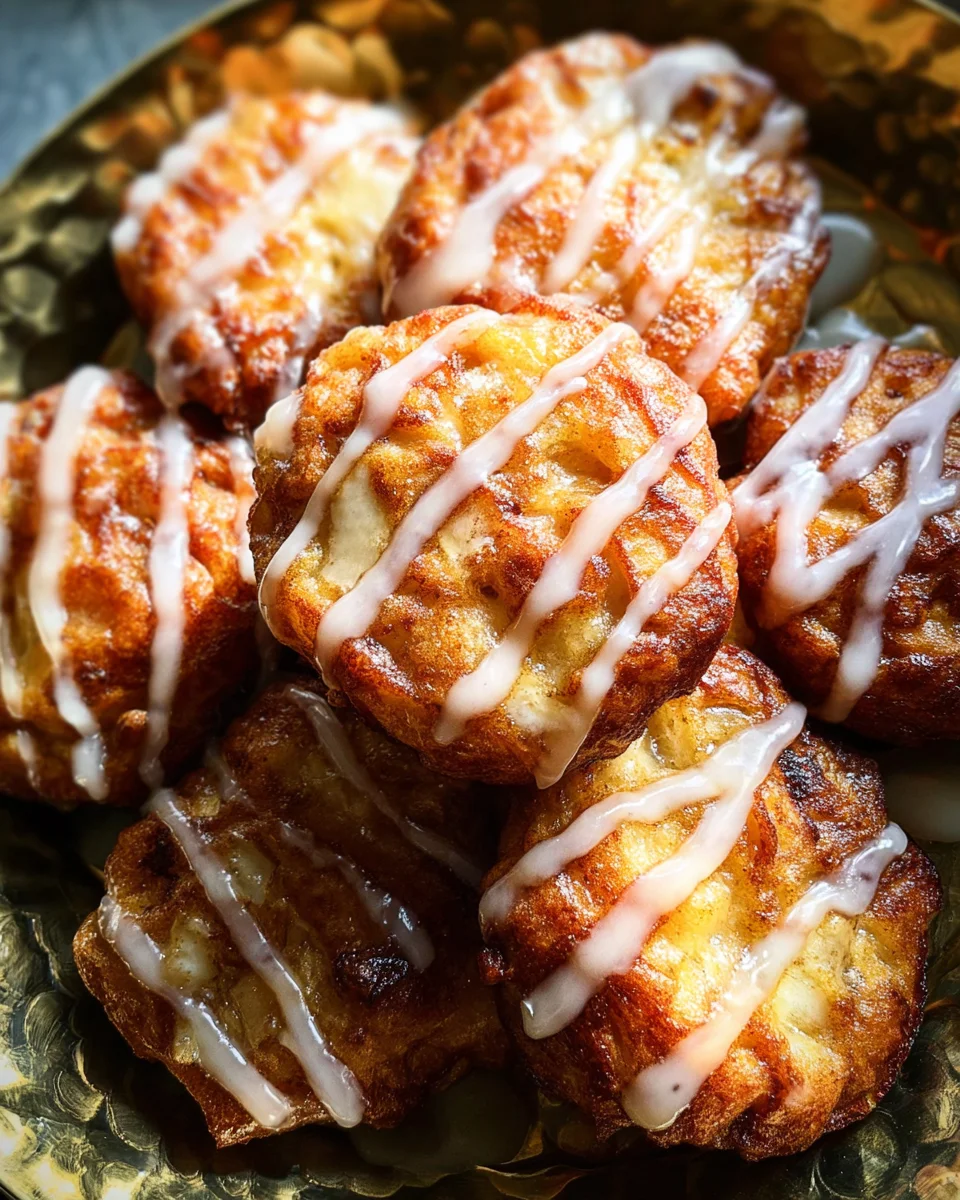 Baked Apple Fritters with Glaze