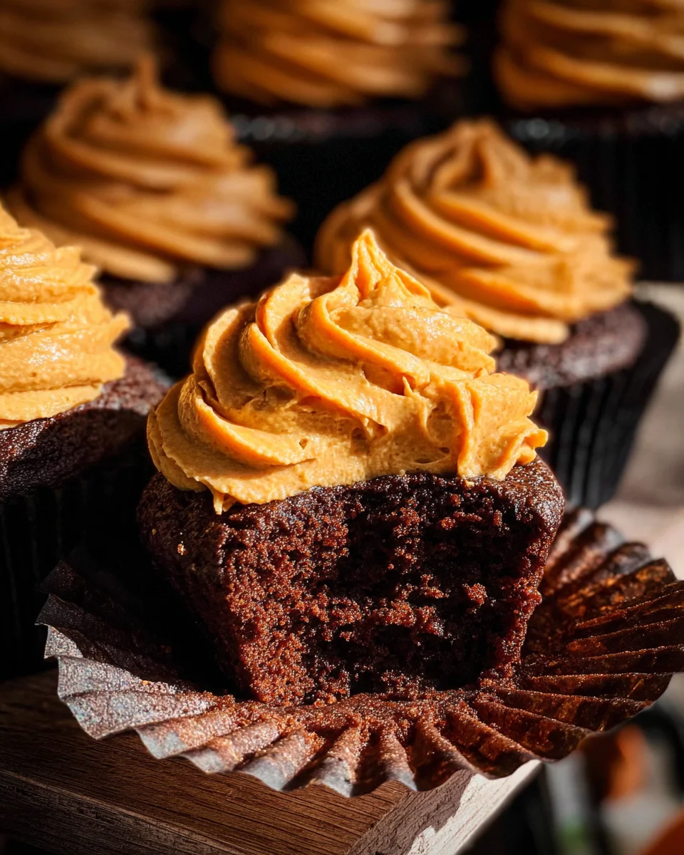 Chocolate Pumpkin Cupcakes