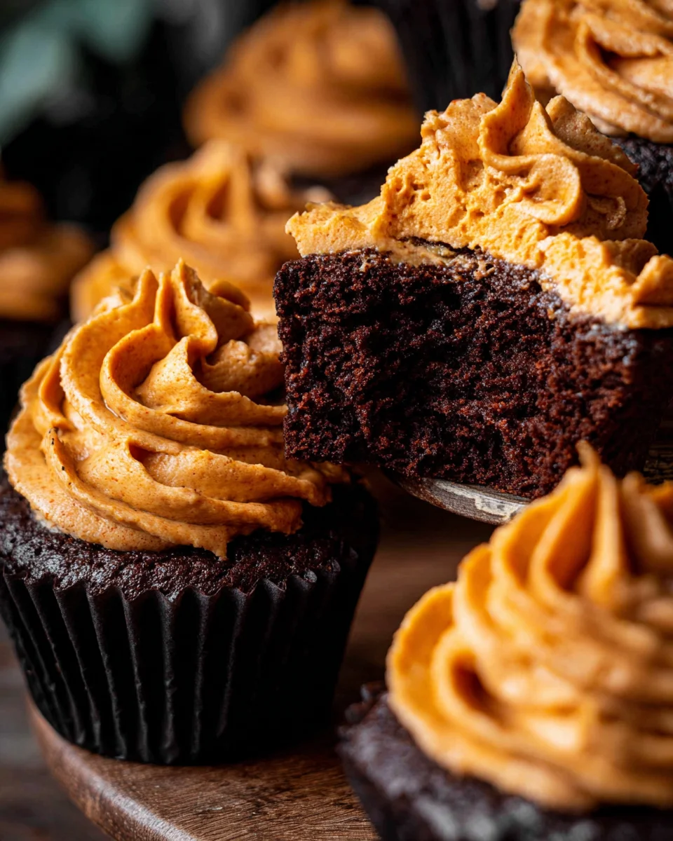 Chocolate Pumpkin Cupcakes 31 Chocolate
