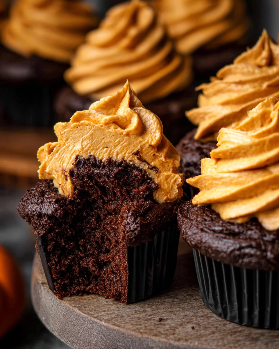 Chocolate Pumpkin Cupcakes 32 Chocolate