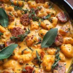 Creamy Butternut Squash Gnocchi with Sausage, Thyme, and Sage