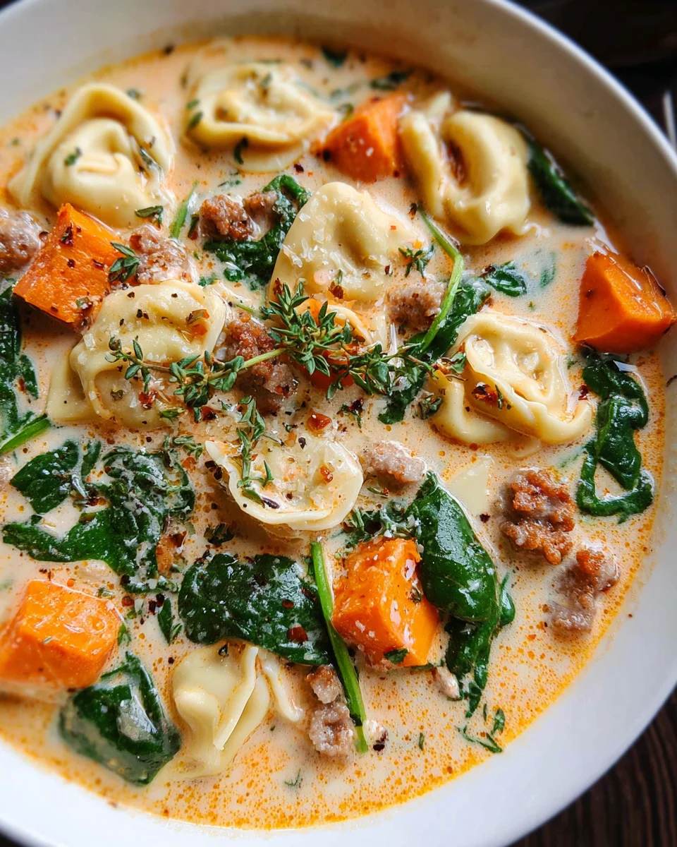 Creamy Sausage Tortellini Soup