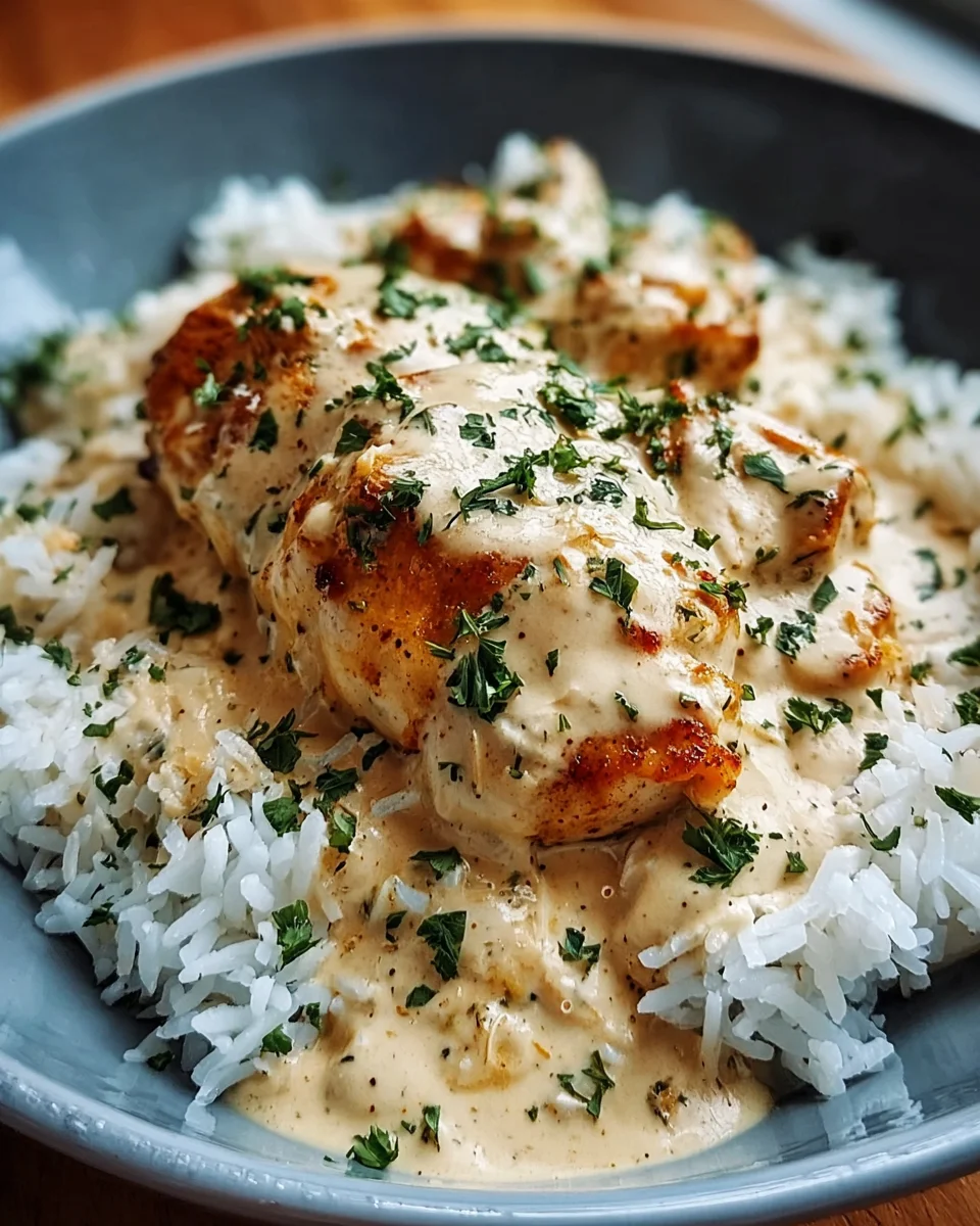 Creamy Smothered Chicken and Rice