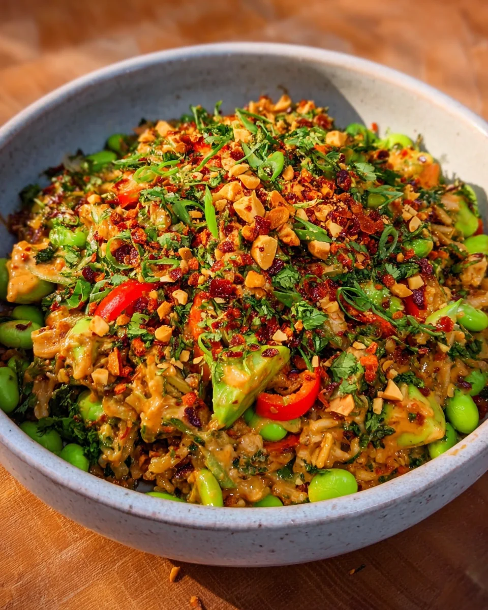 Crispy Rice Salad with Peanut-Chili Dressing