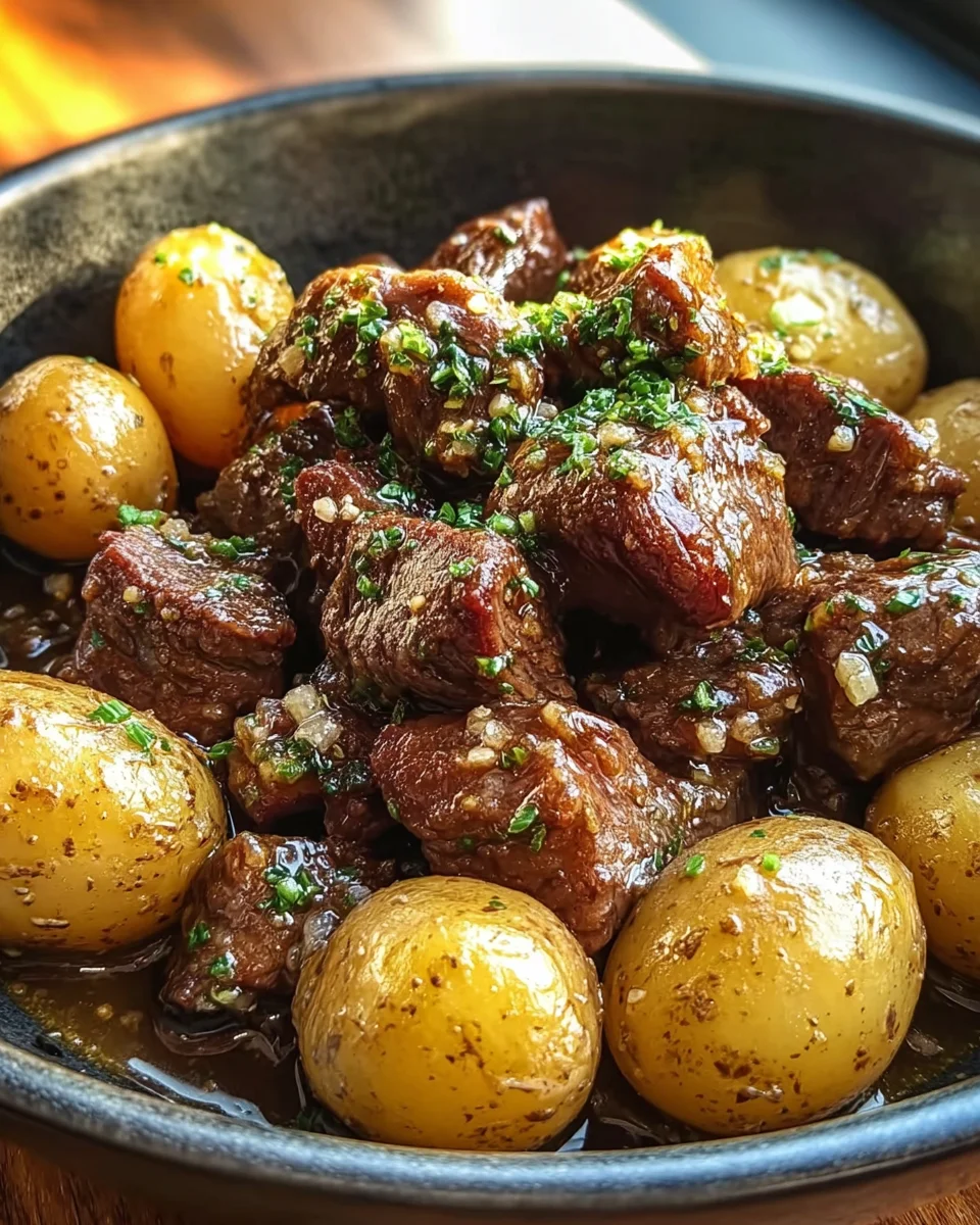 Garlic Butter Beef Bites with Potatoes 23 Garlic