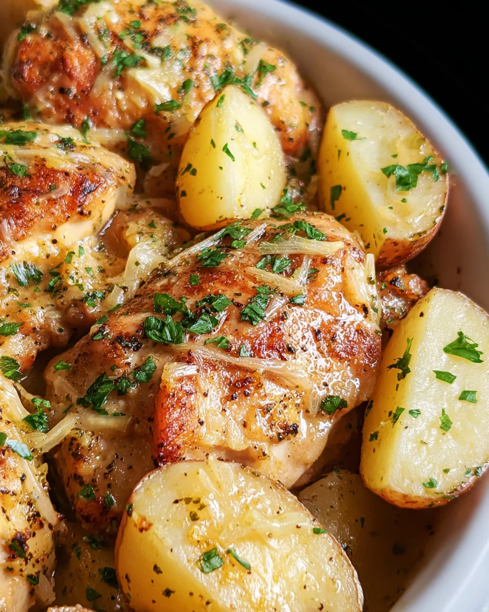Garlic Parmesan Crockpot Chicken and Potatoes