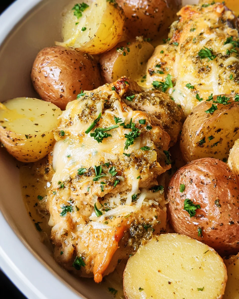 Garlic Parmesan Crockpot Chicken and Potatoes 19 Garlic