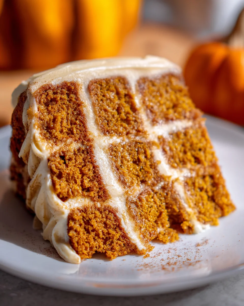 Pumpkin Cake with Cinnamon Cream Cheese Frosting