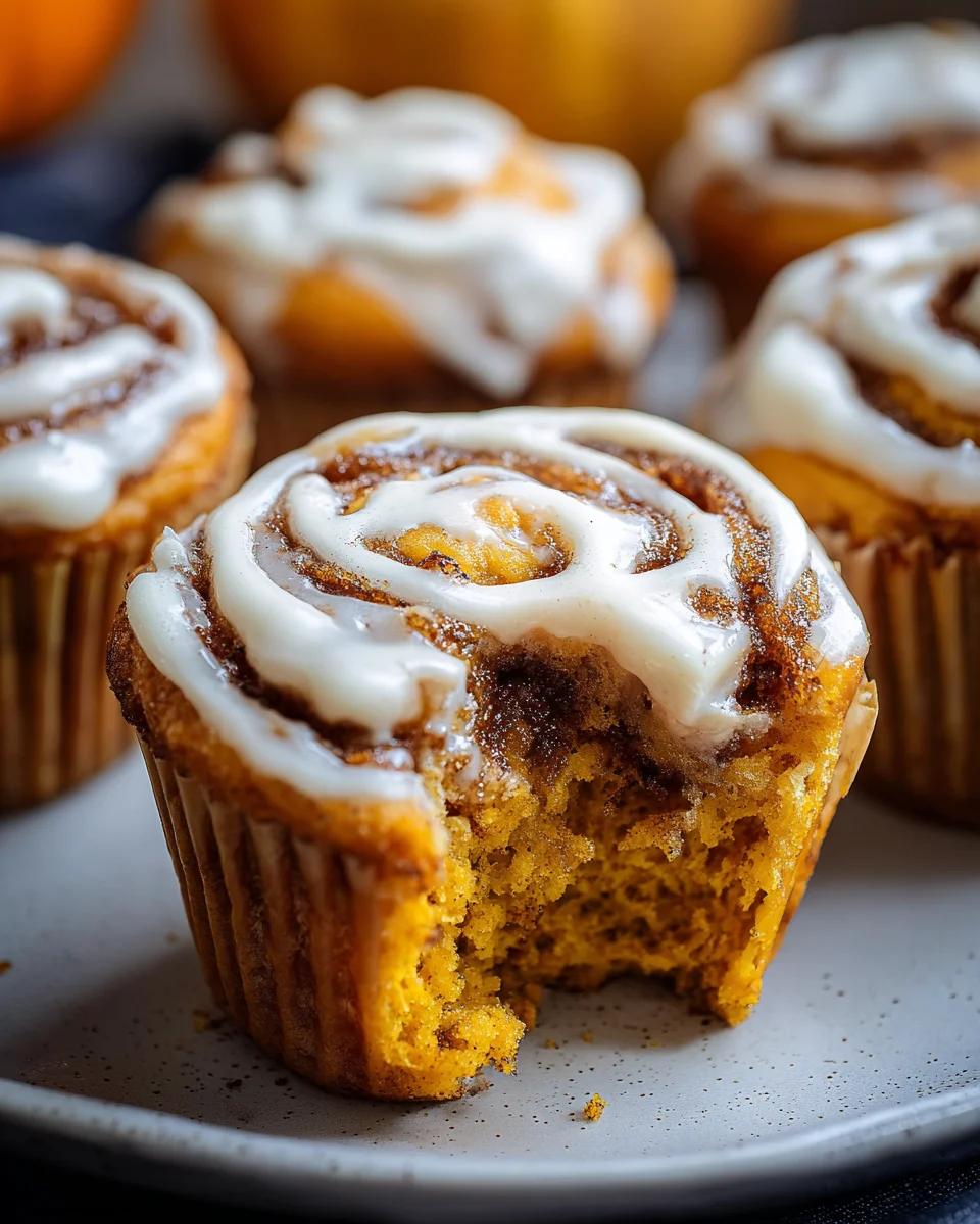 Pumpkin Cinnamon Roll Muffins