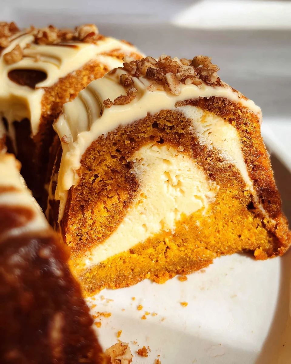 Pumpkin Cream Cheese Swirl Cake
