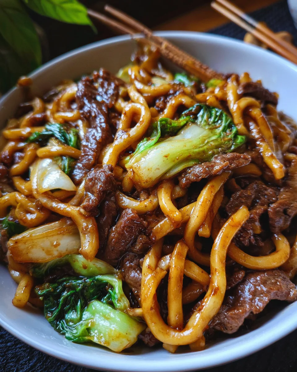 Simple Black Pepper Beef Udon