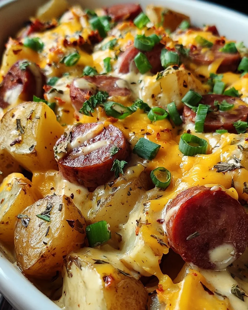 Cheesy Ranch Potatoes and Smoked Sausage 22 Cheesy