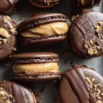 Chocolate Peanut Butter Macarons 23 Chocolate Peanut Butter Macarons