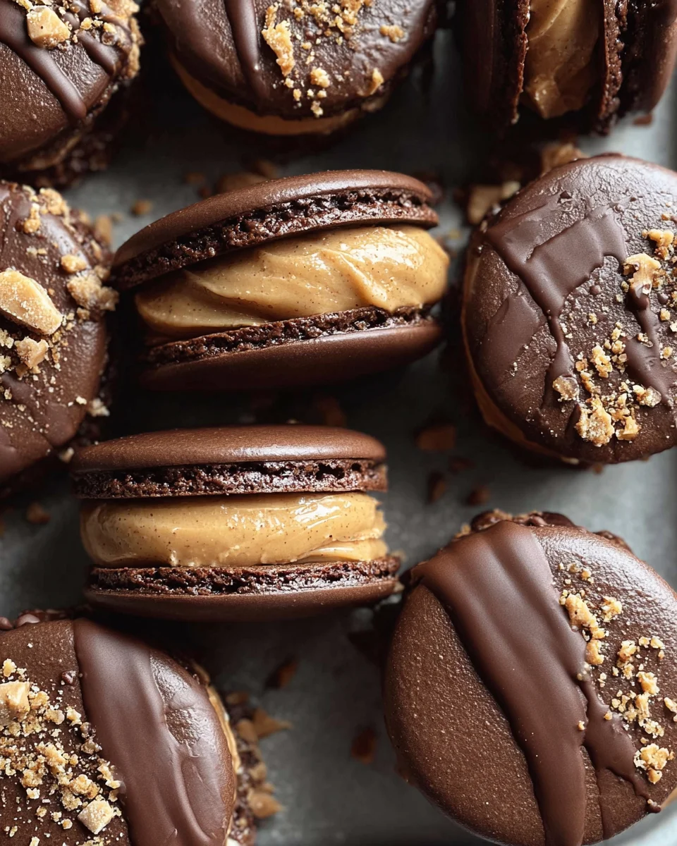 Chocolate Peanut Butter Macarons
