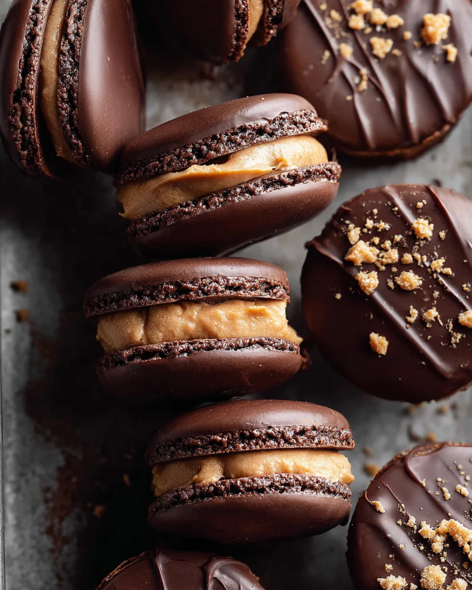 Chocolate Peanut Butter Macarons 21 Chocolate