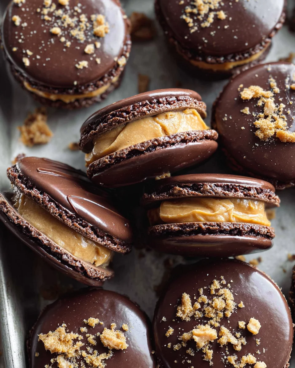 Chocolate Peanut Butter Macarons 22 Chocolate