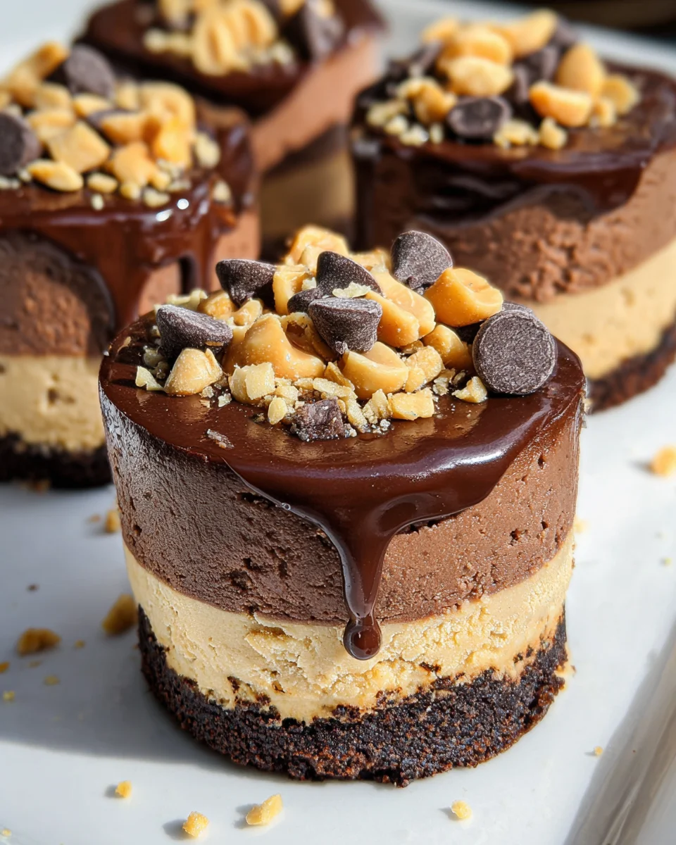 Chocolate Peanut Butter Mini Cheesecakes 24 Chocolate Peanut Butter Mini Cheesecakes
