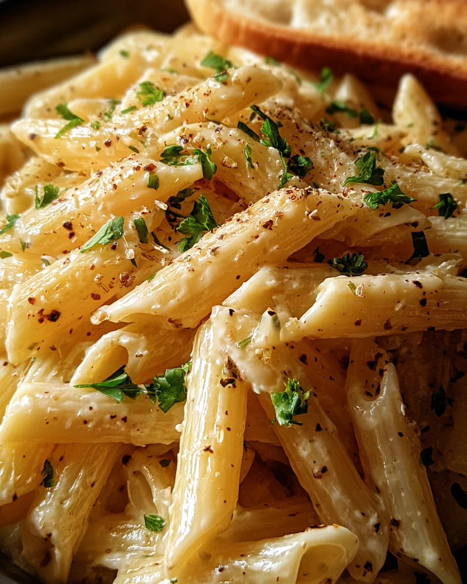 Creamy Garlic Penne Pasta