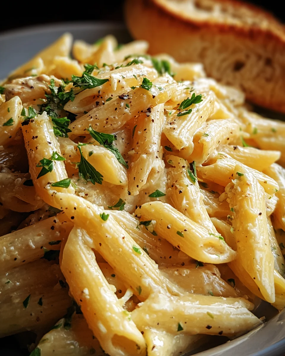 Creamy Garlic Penne Pasta 21 Creamy