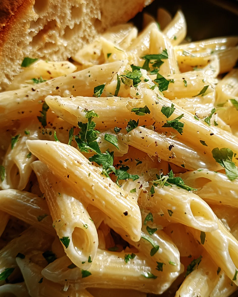 Creamy Garlic Penne Pasta 22 Creamy