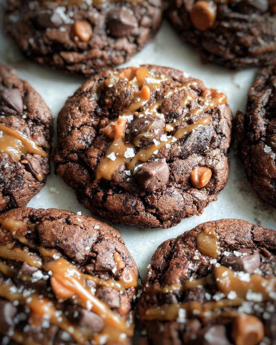 Double Chocolate Salted Caramel Cookies 28 Double Chocolate Salted Caramel Cookies