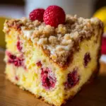 Easy Lemon Raspberry Cake with Crumb Topping