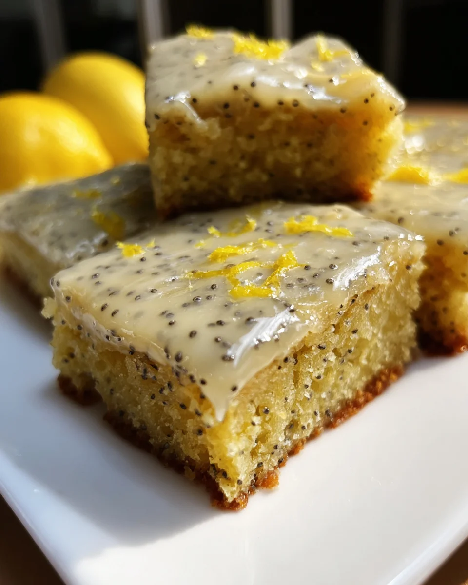 Glazed Lemon Poppy Seed Bars