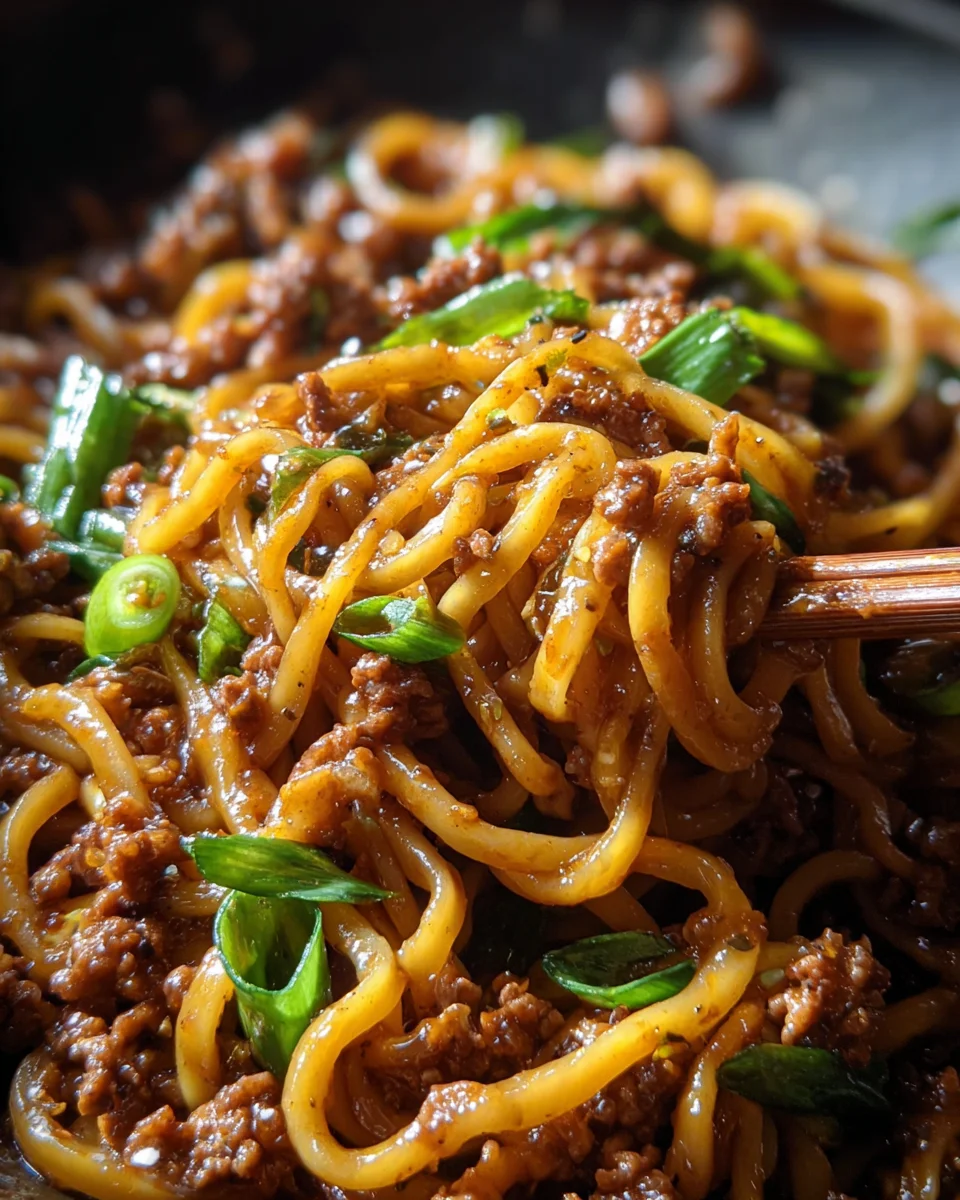 Ground Beef Mongolian Noodles 20 Ground