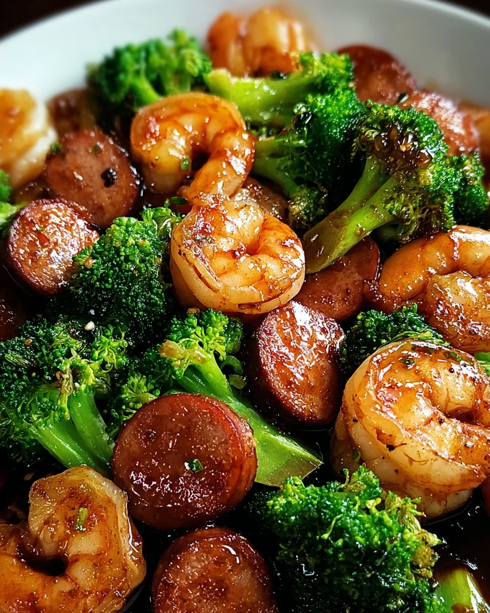 Honey Garlic Shrimp, Sausage, and Broccoli 18 Honey
