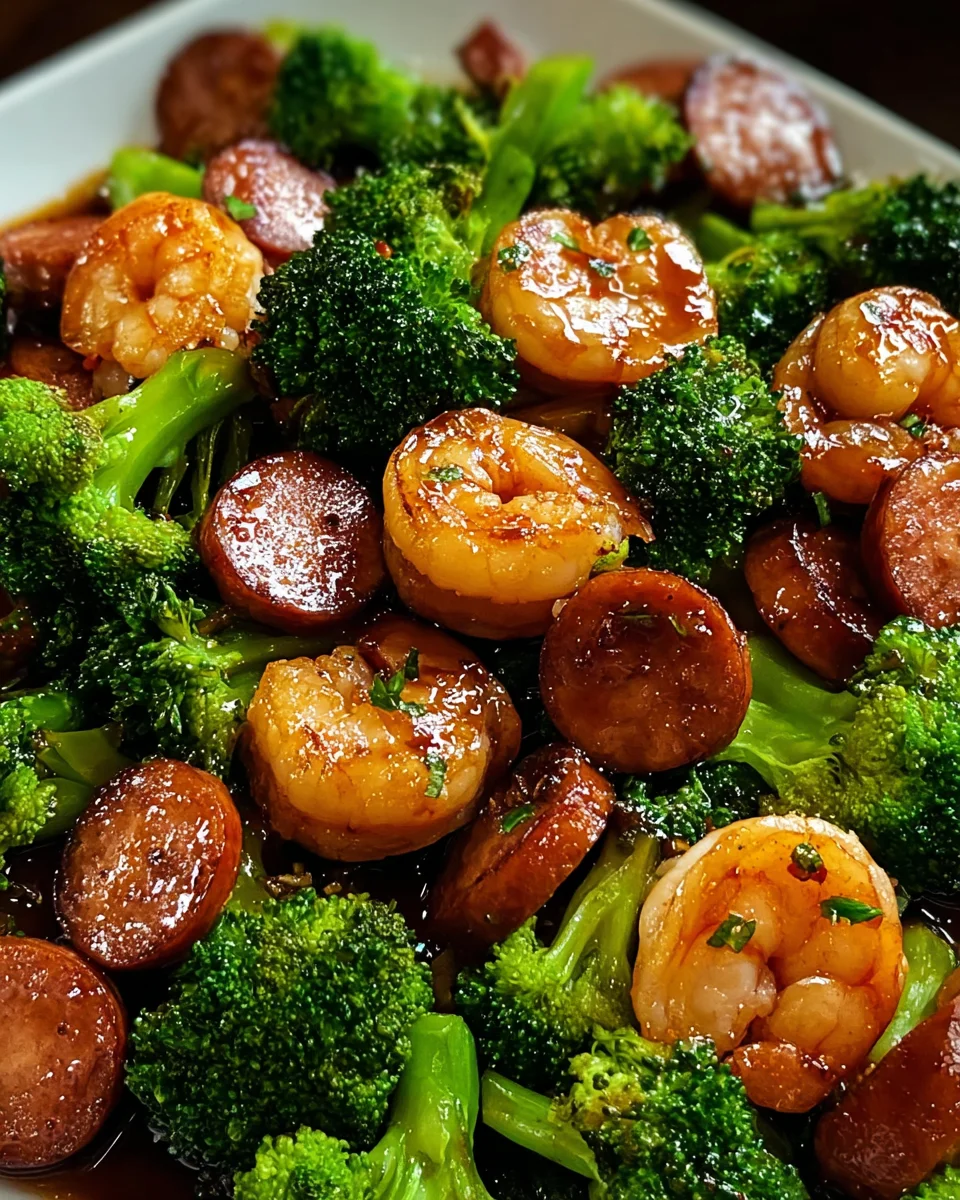 Honey Garlic Shrimp, Sausage, and Broccoli 19 Honey