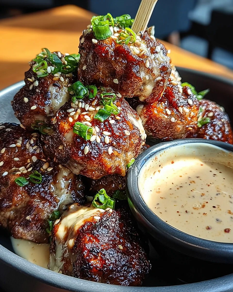 Korean BBQ Meatballs with Spicy Mayo Dip 22 Korean BBQ Meatballs with Spicy Mayo Dip
