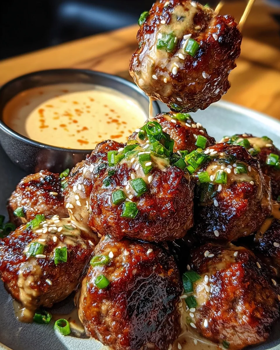 Korean BBQ Meatballs with Spicy Mayo Dip 39 Korean
