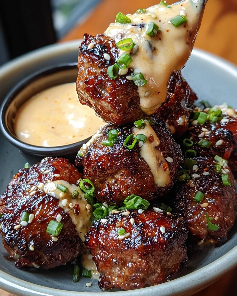 Korean BBQ Meatballs with Spicy Mayo Dip 40 Korean