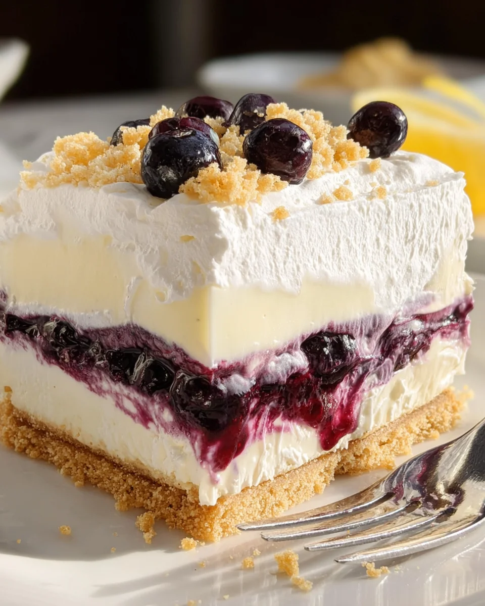 No Bake Lemon Blueberry Dessert