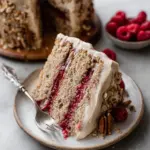 One Bowl Vegan Almond Raspberry Cake with Cream Cheese Frosting